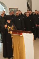 Литургия в храме при Беленьковской исправительной колонии