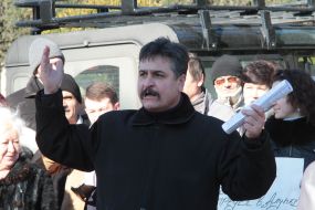 The protest in connection with the liquidation Alupkinsky hospital