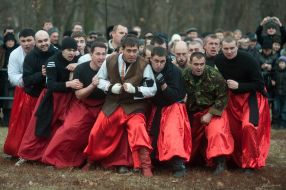 Ancient Cossack battle "wall to wall"
