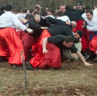 Ancient Cossack battle "wall to wall"