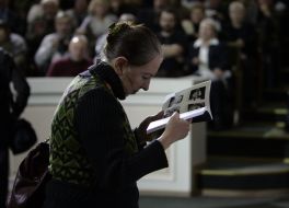 A woman reads a book