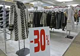 Discounts in the shop of fur wares