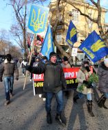 Participants of March in honour Krut Heroes
