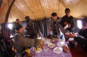 Пункт обогрева населения в Севастополе