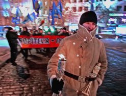 Participants of peaceful procession