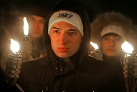 Participants of peaceful procession