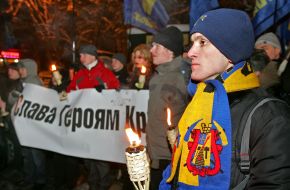 Participants of peaceful procession
