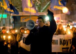 Participants of peaceful procession