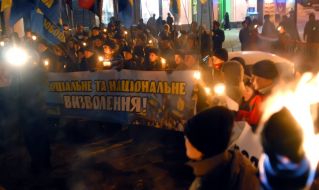 Participants of peaceful procession