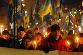 Participants of peaceful procession
