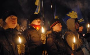 Participants of peaceful procession