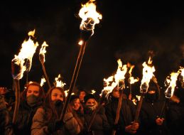Participants of peaceful procession
