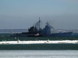 The U.S. Navy guided-missile cruiser USS Vella Gulf