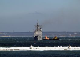 The U.S. Navy guided-missile cruiser USS Vella Gulf