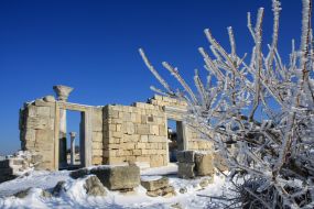 Snow near the basilica in Khersones