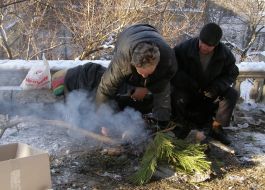Homeless bask in a heat pipe