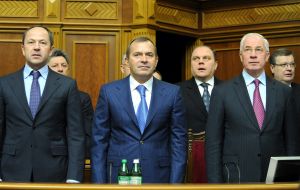 Nikolay Azarov, Andrey Klyuev and Sergey Tigipko