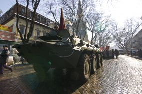 The solemn procession through the streets of Odessa
