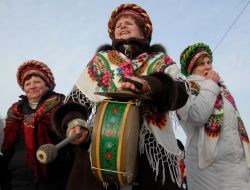 Participants of street festivities