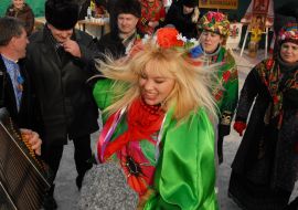 Participants of street festivities