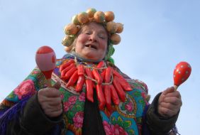 Participant of street festivities