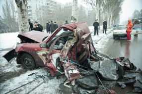 Пошкоджений автомобіль Daewoo Lanos