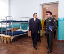 Viktor Yanukovich in the military lyceum named. Ivan Bohun