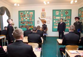 Viktor Yanukovich in the military lyceum named. Ivan Bohun
