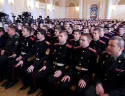 Pupils and teachers of the Lyceum of the military