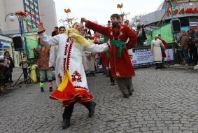 Участники празднования Масленицы