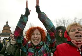 Учасники святкування Масляної