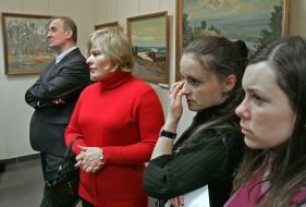 Visitors of exhibition