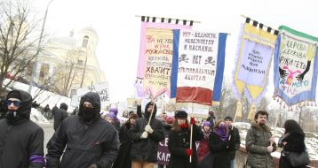 Participants of feministic March