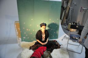 Irena Karpa during the filming of the clip