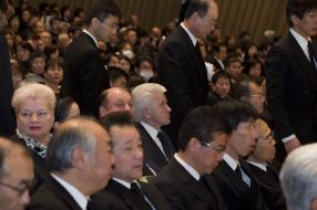 Participants of plaintive ceremony