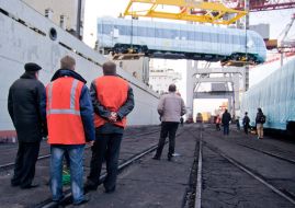 Unloading of electric trains is in Odessa port