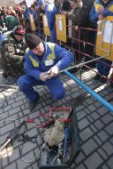 Participant of competition of sanitary technician