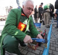 Participant of competition of sanitary technician