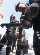 Participant of competition of sanitary technician