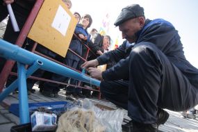 Participant of competition of sanitary technician