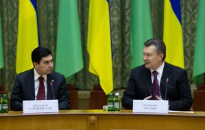 Gurbanguly Berdуmuhamedov and Viktor Yanukovich