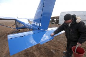 The pilot prepared the aircraft for flight