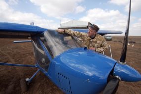 The pilot prepared the aircraft for flight