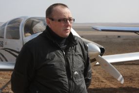 Sergey Shevchuk near the RV-10 aircraft