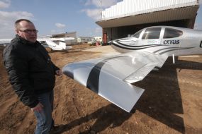 Sergey Shevchuk near the RV-10 aircraft