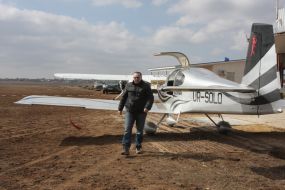 Sergey Shevchuk near the RV-10 aircraft