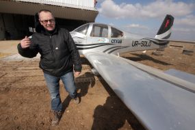 Sergey Shevchuk near the RV-10 aircraft
