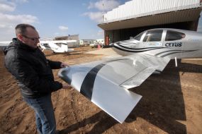 Sergey Shevchuk near the RV-10 aircraft