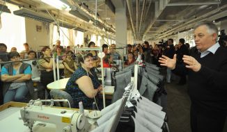 Petr Simonenko communicates with working production