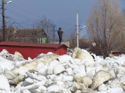 Торосы на берегу Азовского моря